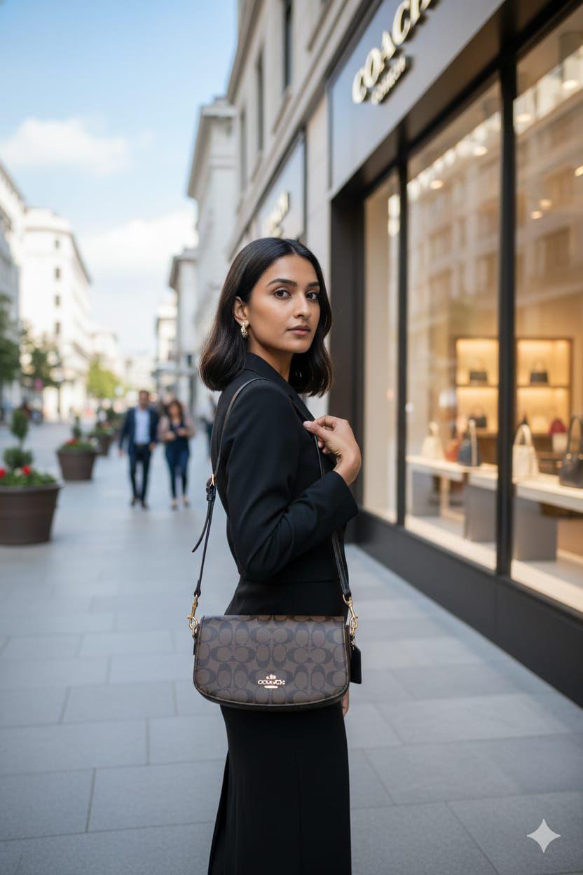 ANDREA SHOULDER BAG IN SIGNATURE CANVAS